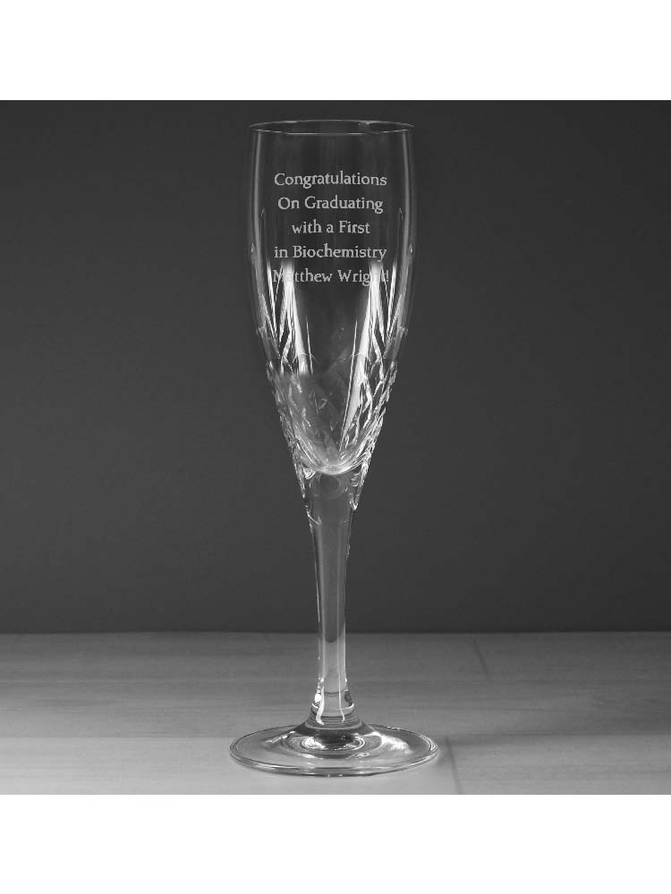 Personalised Cut Crystal Champagne Flute