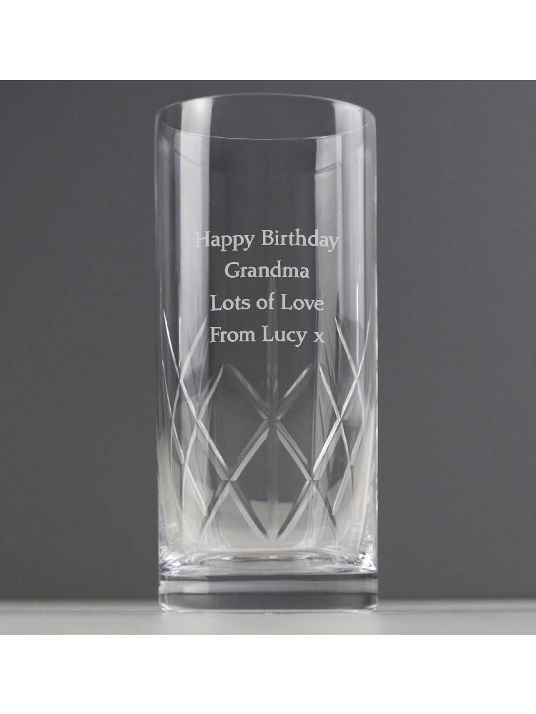 Personalised Cut Crystal Hi Ball Glass