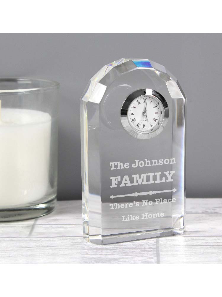 Personalised Scroll Design Crystal Clock