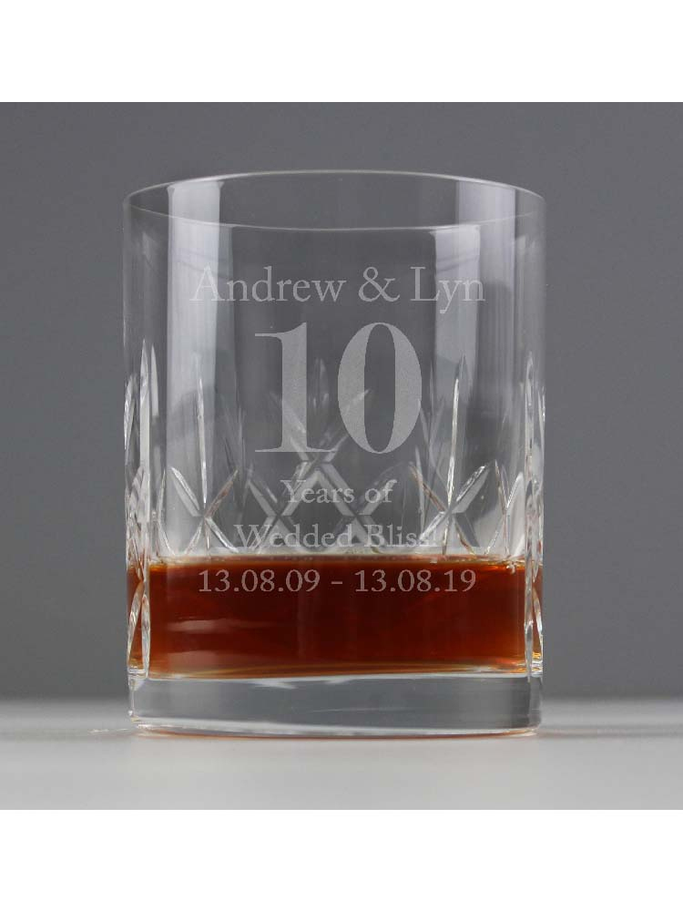 Personalised Big Age Cut Crystal Whisky Tumbler