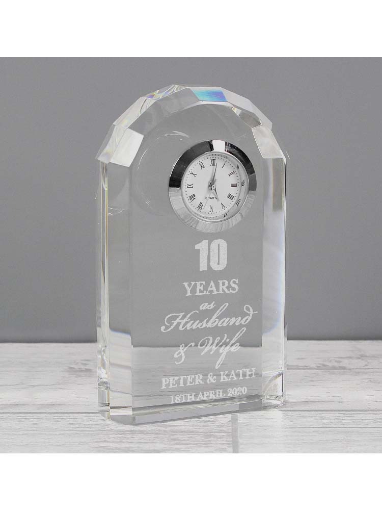 Personalised Anniversary Crystal Clock