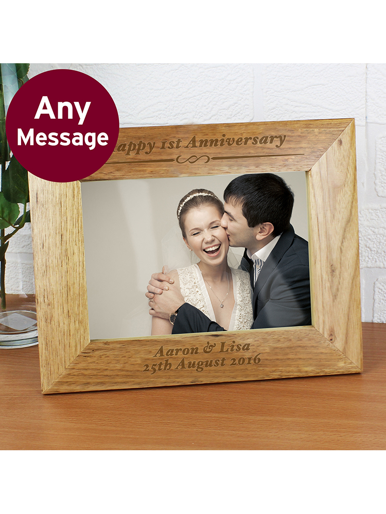 Personalised Formal 7x5 Landscape Wooden Photo Frame