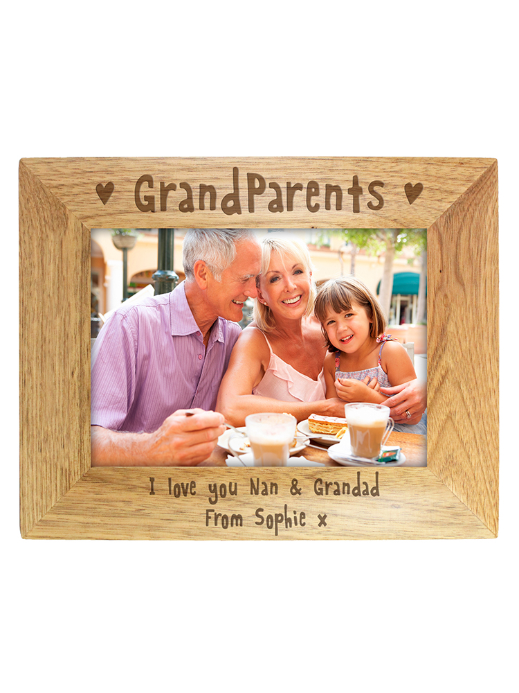 Personalised Grandparents 7x5 Landscape Wooden Photo Frame