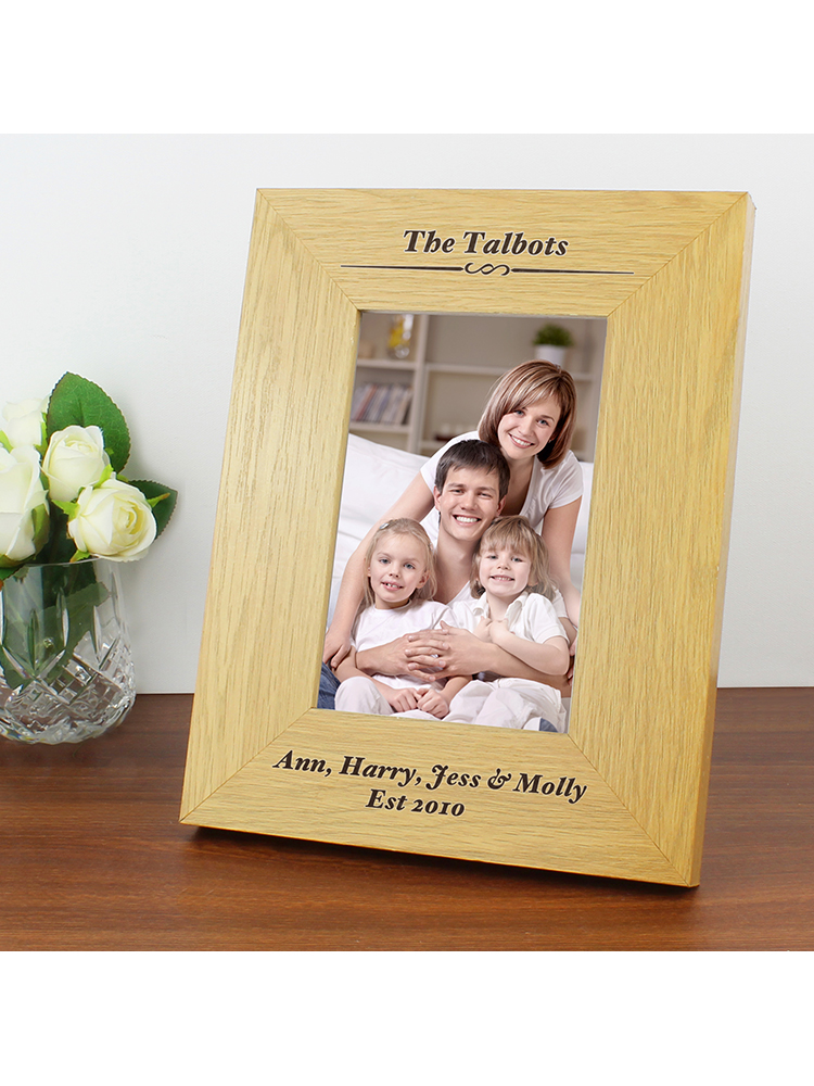 Personalised Formal 6x4 Oak Finish Photo Frame