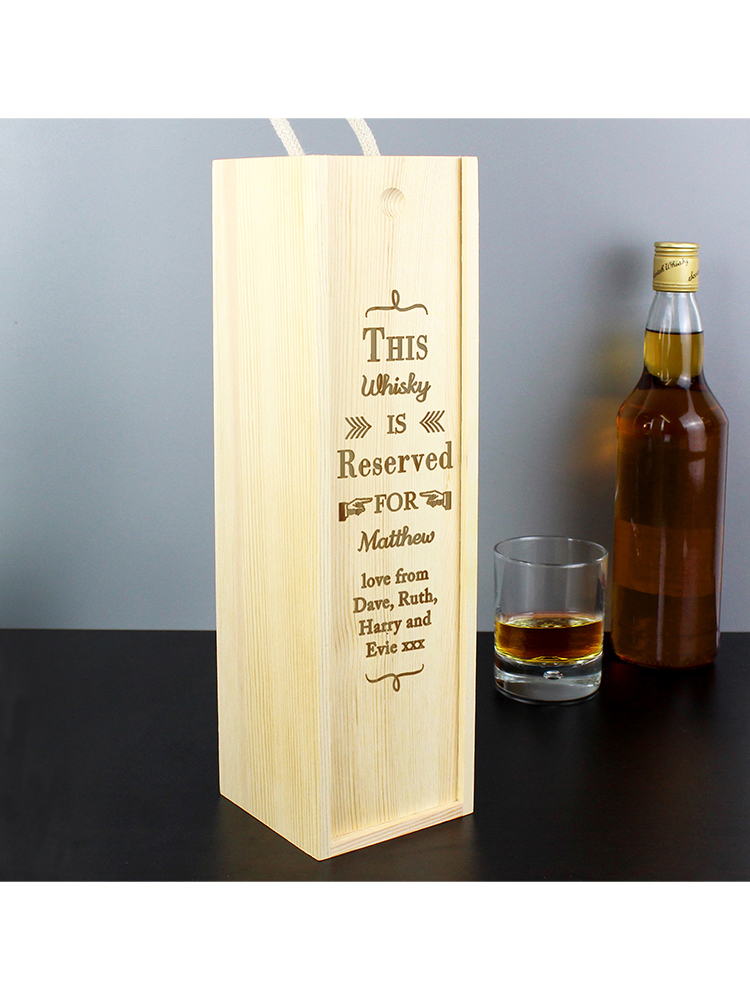 Personalised Reserved For Wooden Wine Bottle Box