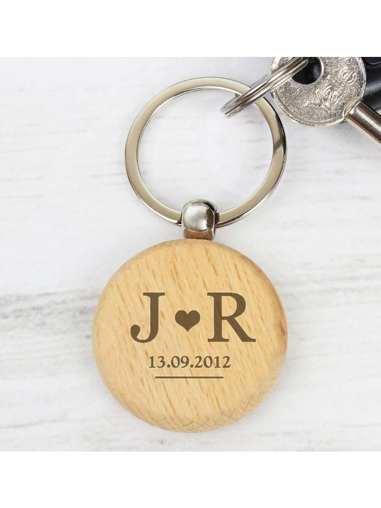 Personalised Monogram Wooden Keyring