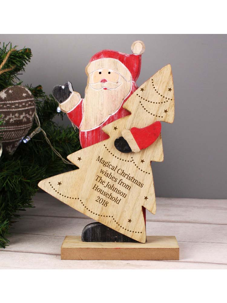 Personalised Santa Wooden Decoration