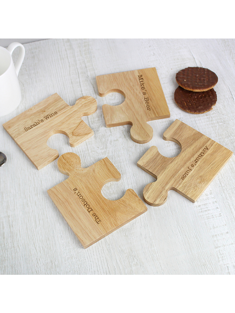 Personalised Message Jigsaw Coasters