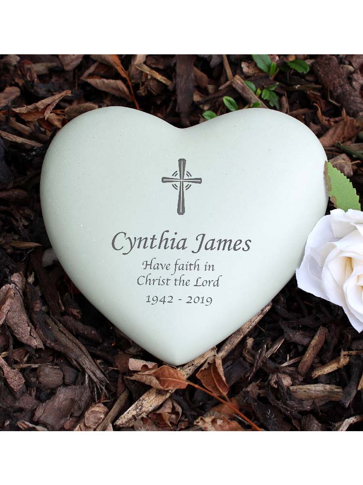 Personalised Cross Heart Memorial