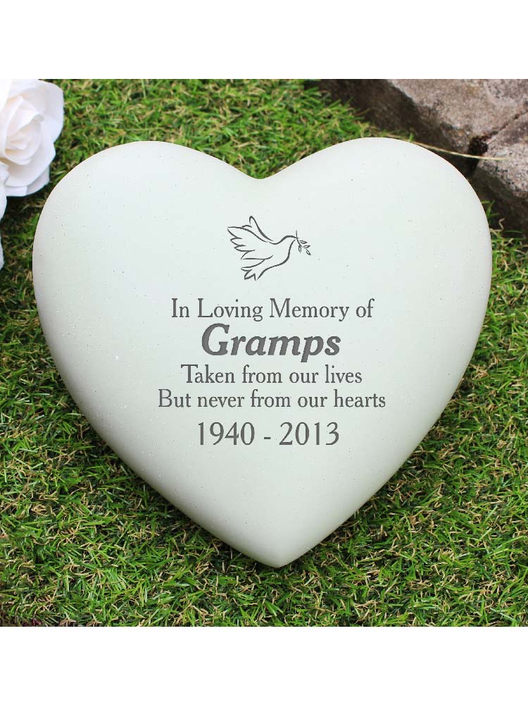 Personalised Dove Heart Memorial