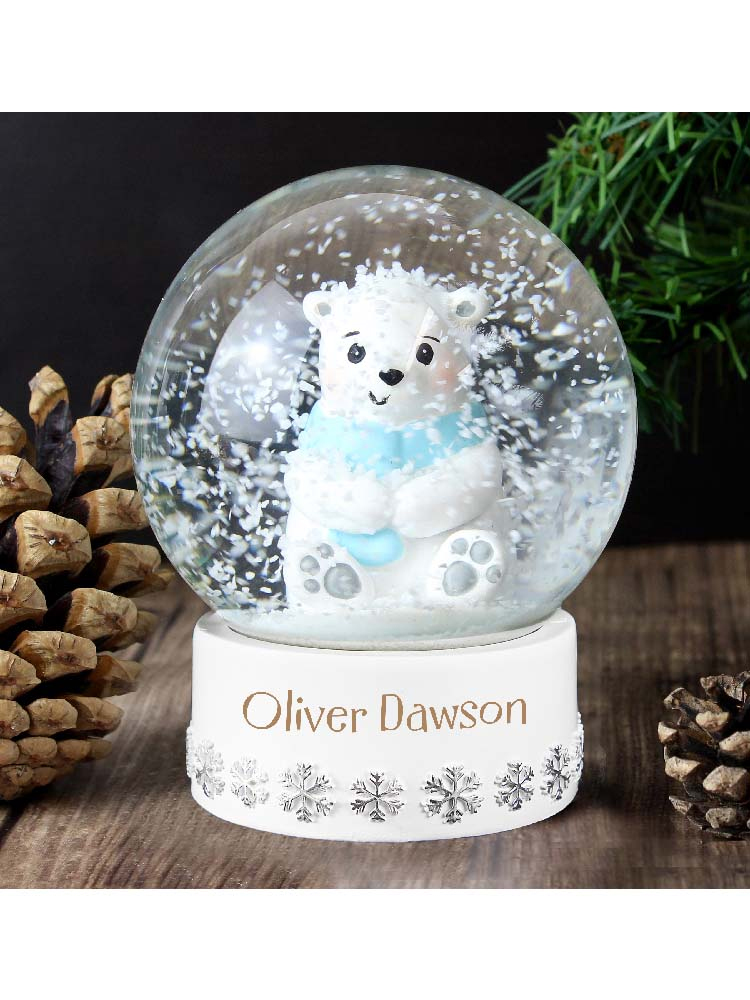 Personalised Polar Bear Any Name Snow Globe