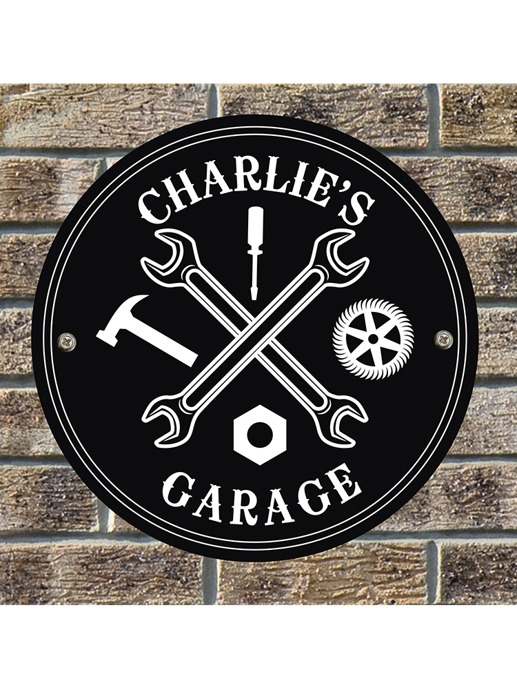 Personalised Black Garage Sign