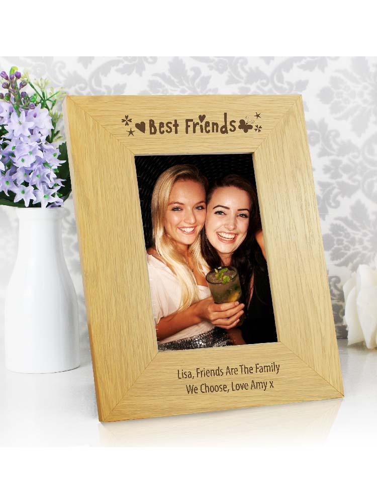 Personalised Oak Finish 6x4 Best Friends Photo Frame