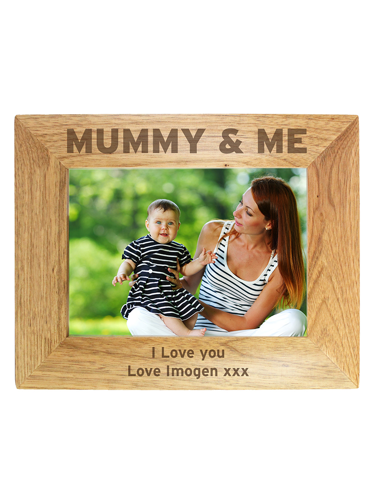 Personalised Mummy & Me 7x5 Landscape Wooden Photo Frame