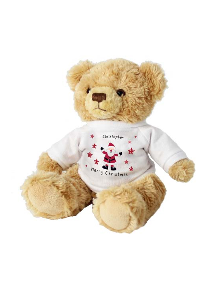 Personalised Spotty Santa Teddy Bear