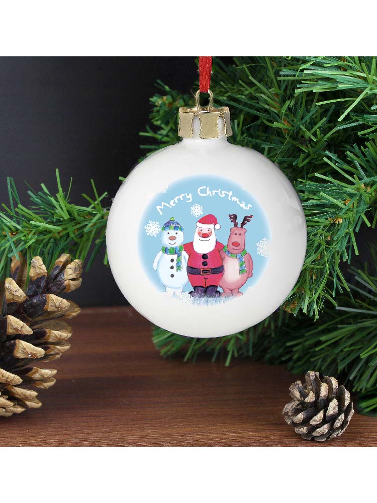 Personalised Snow Scene Trio Bauble