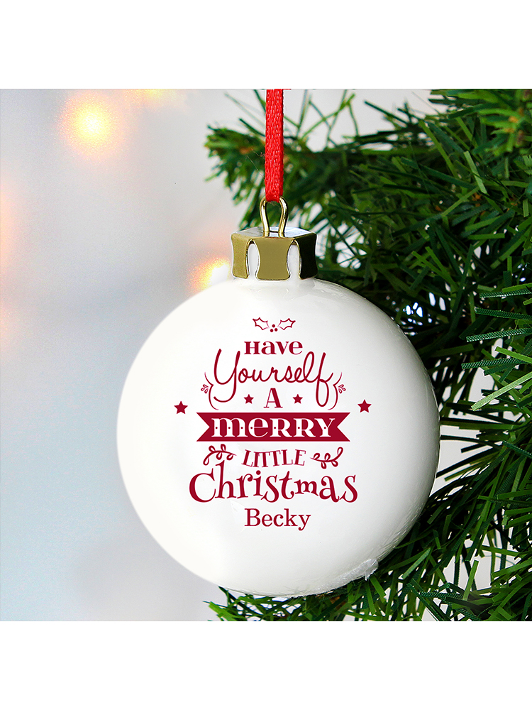 Personalised Merry Little Christmas Bauble