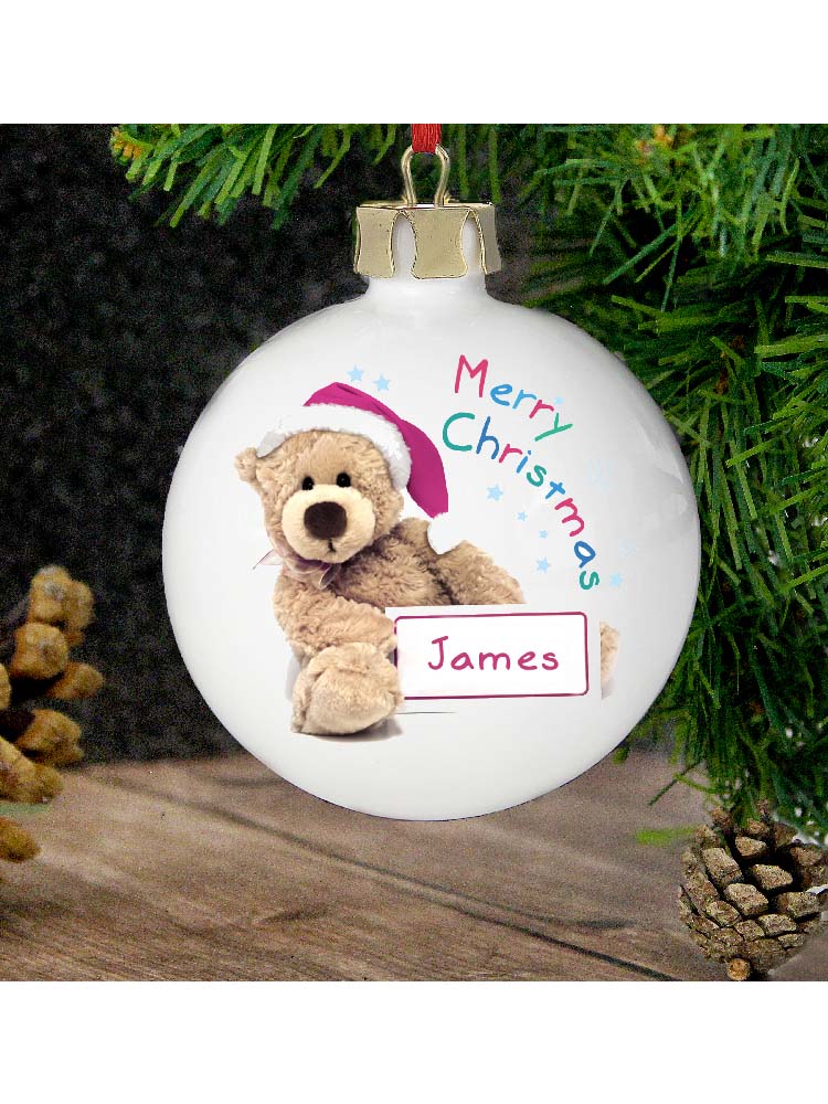 Personalised Teddy Christmas Bauble