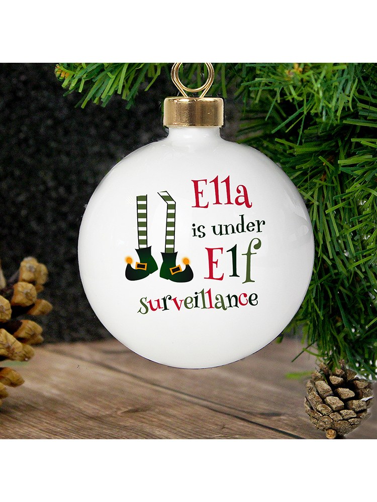 Personalised Elf Surveillance Bauble