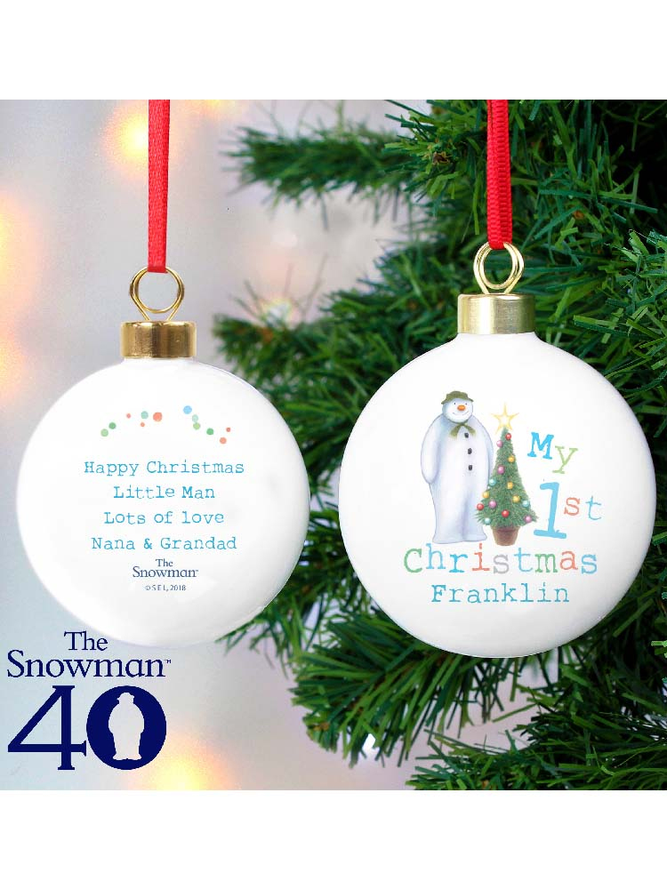 Personalised The Snowman My 1st Christmas Bauble