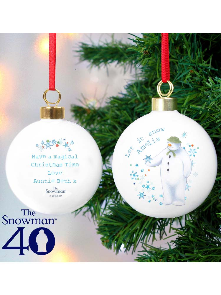 Personalised The Snowman Let it Snow Bauble