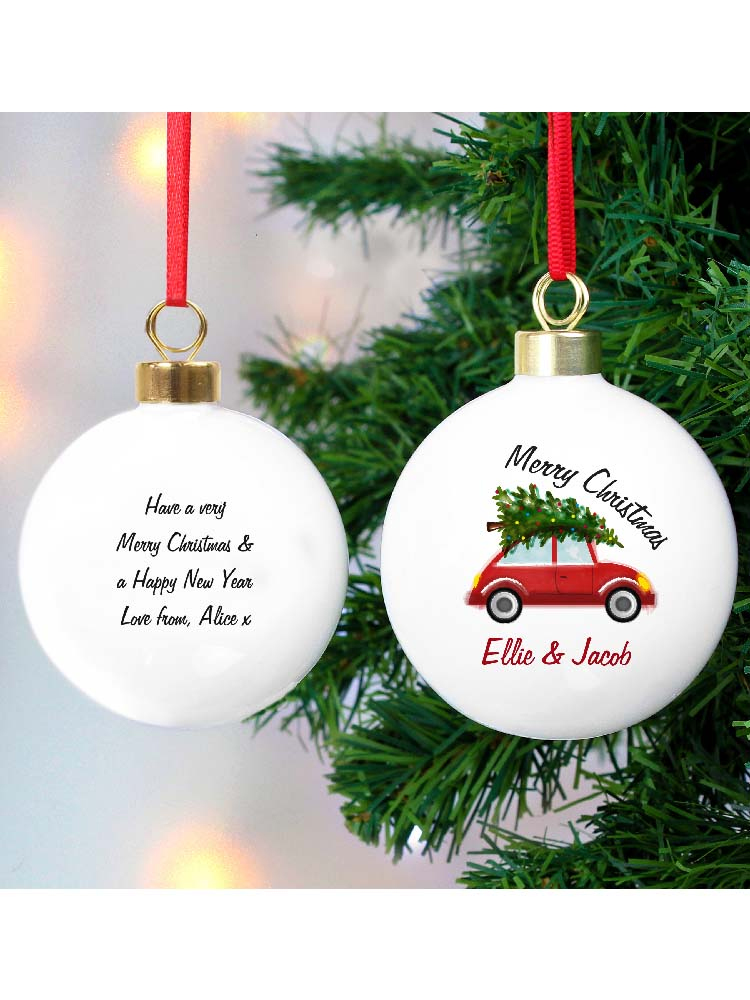 Personalised 'Driving Home For Christmas' Bauble