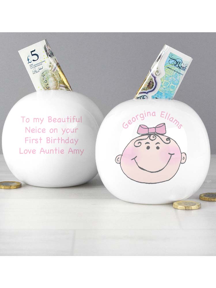 personalised baby girl money box