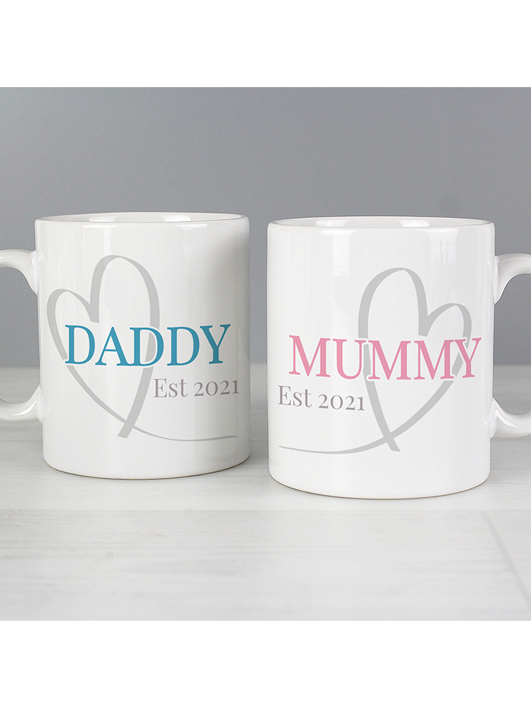 Personalised Mummy & Daddy Mug Set