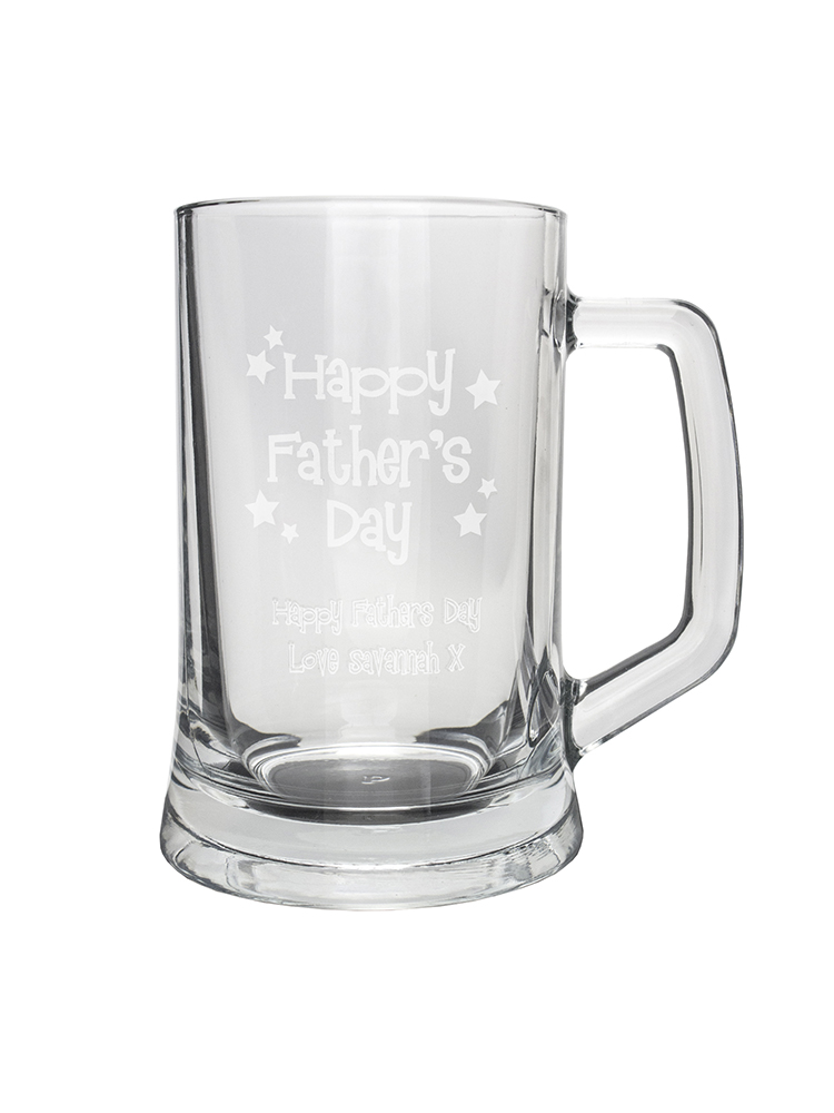 Personalised Happy Father's Day Stars Pint Stern Tankard