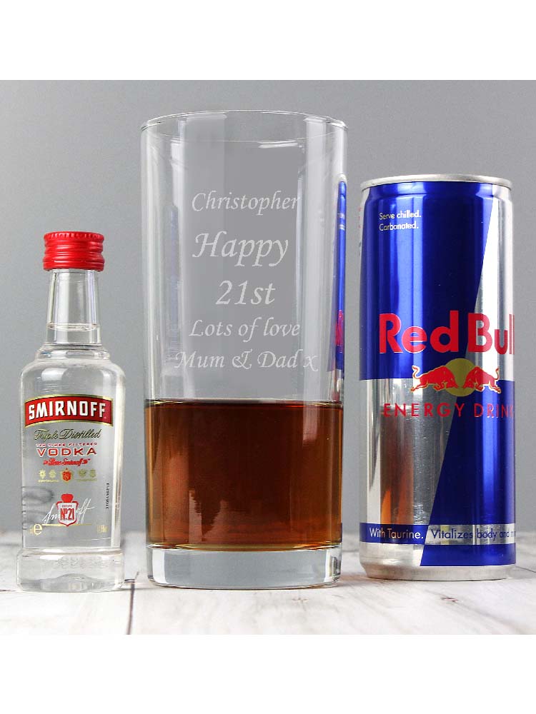 Personalised Vodka and Red Bull Gift Set