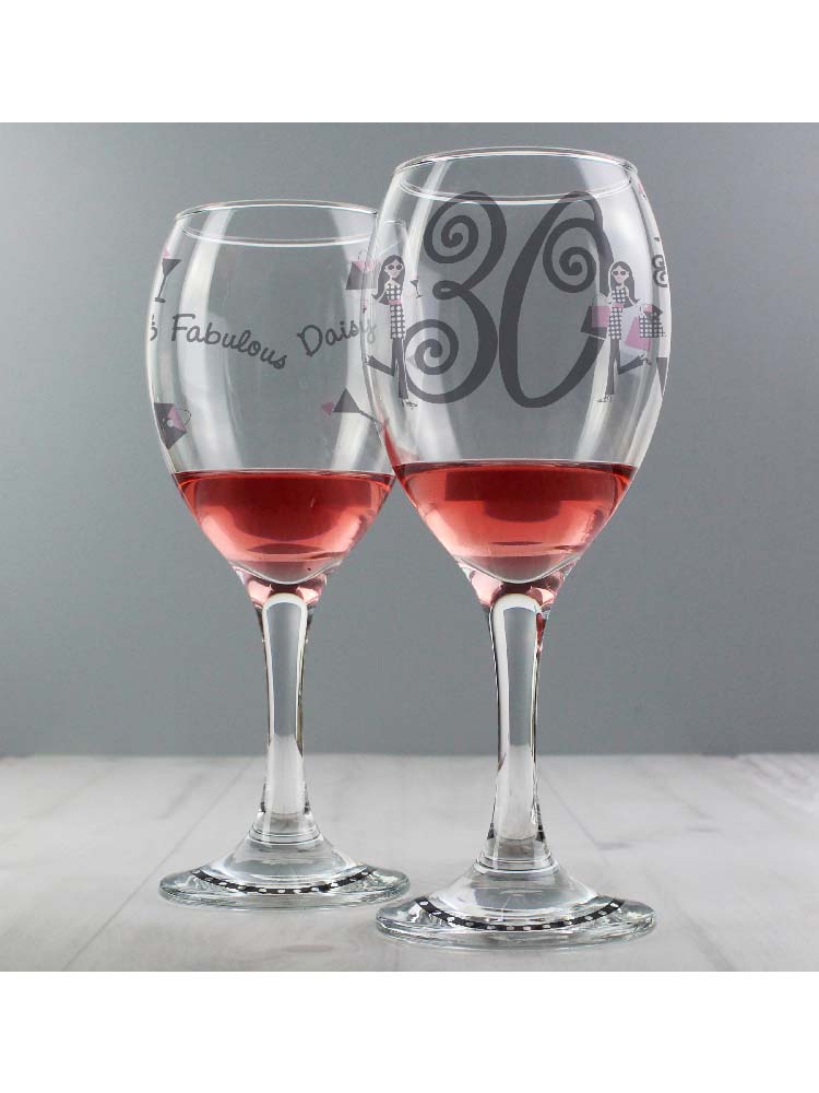 Personalised Fabulous Birthday Wine Glass