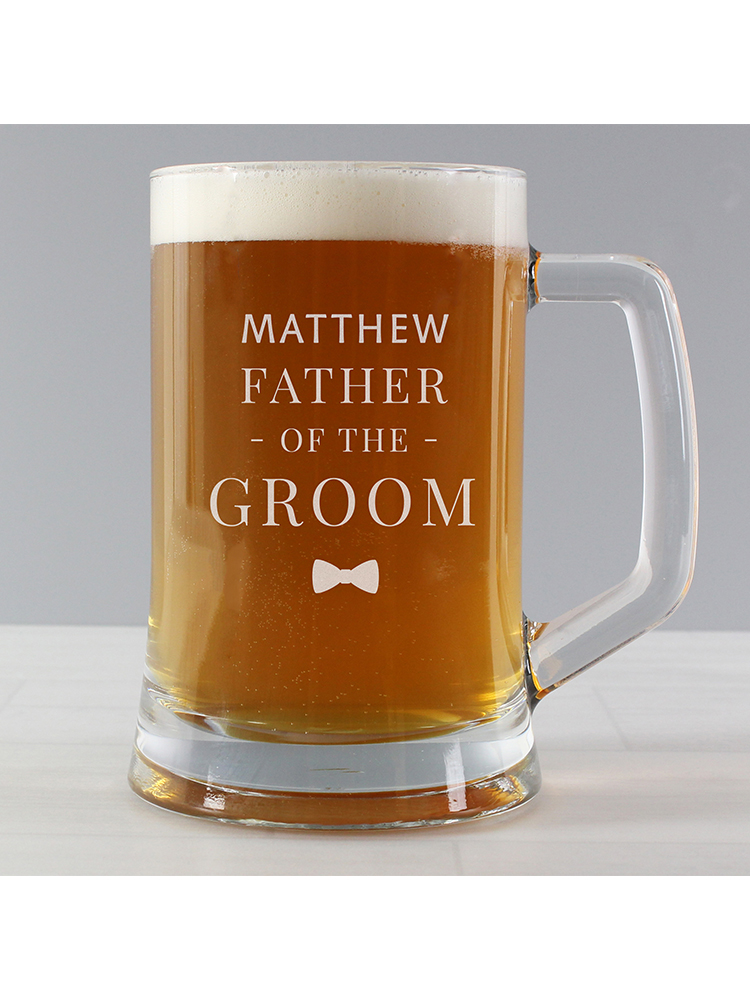 Personalised Father of the Groom Pint Stern Tankard