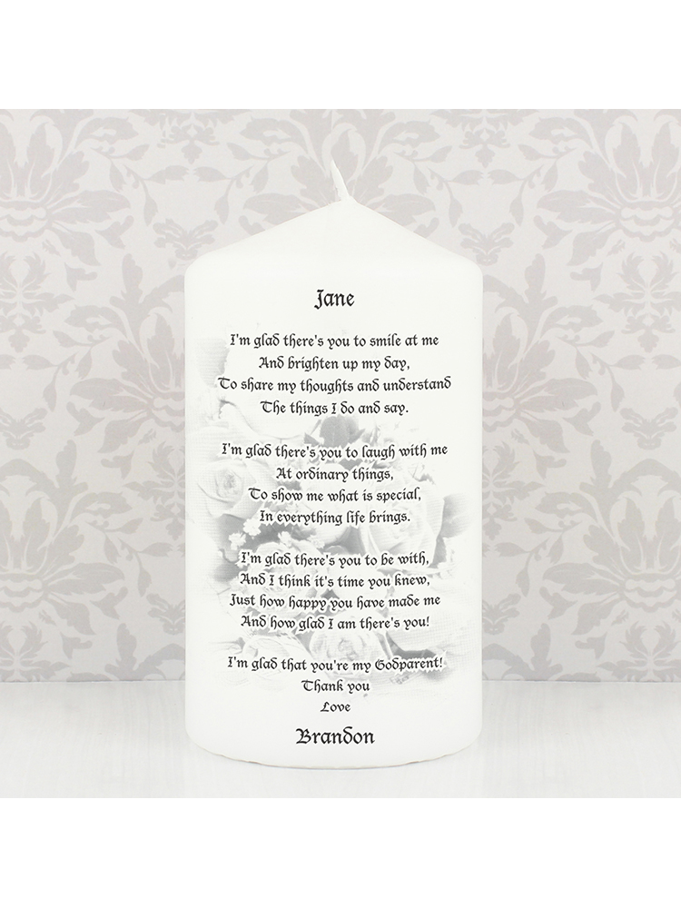 Personalised Godparent candle
