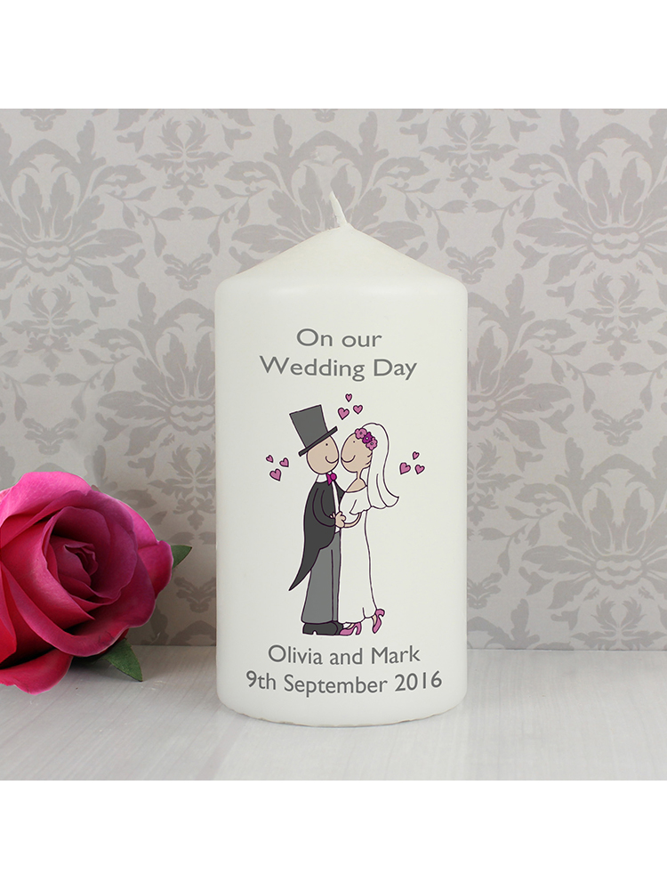 Personalised Cartoon Couple Candle