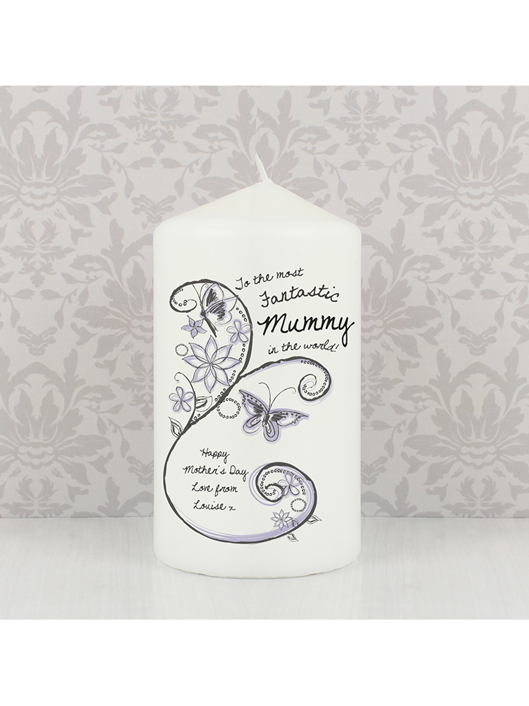 Personalised Flower Pattern Candle