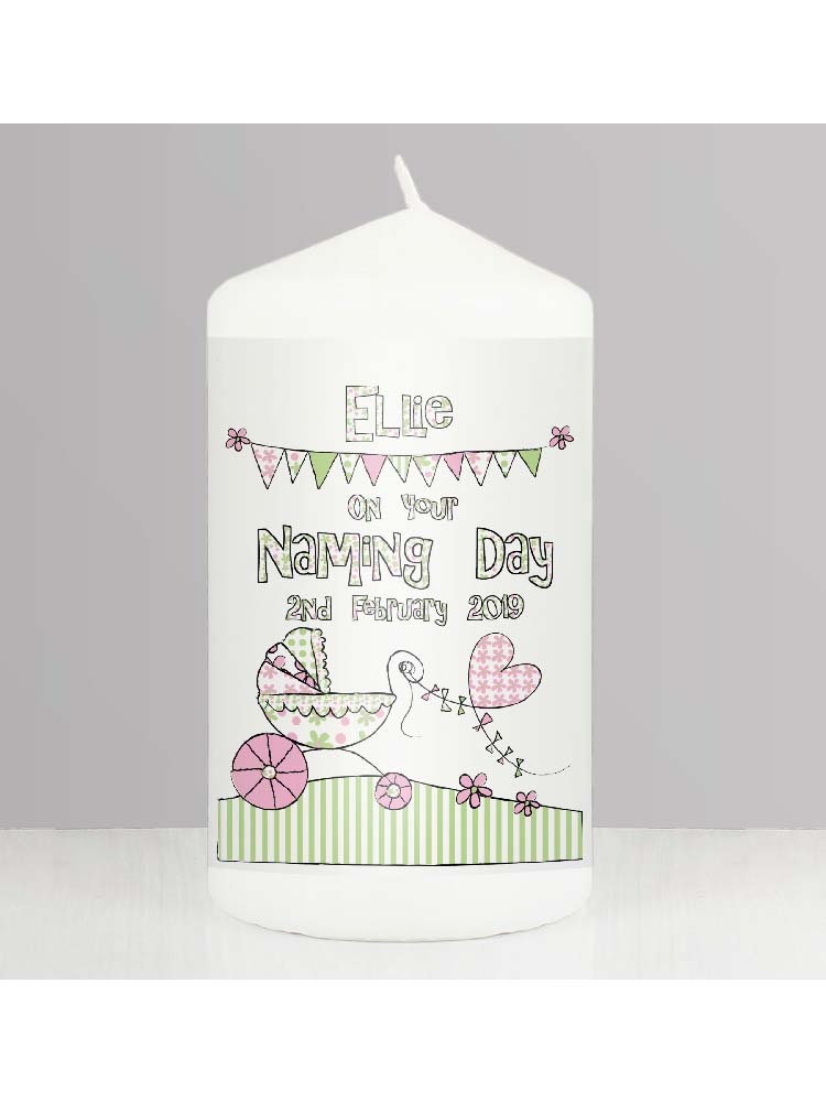 Personalised Whimsical Pram Candle