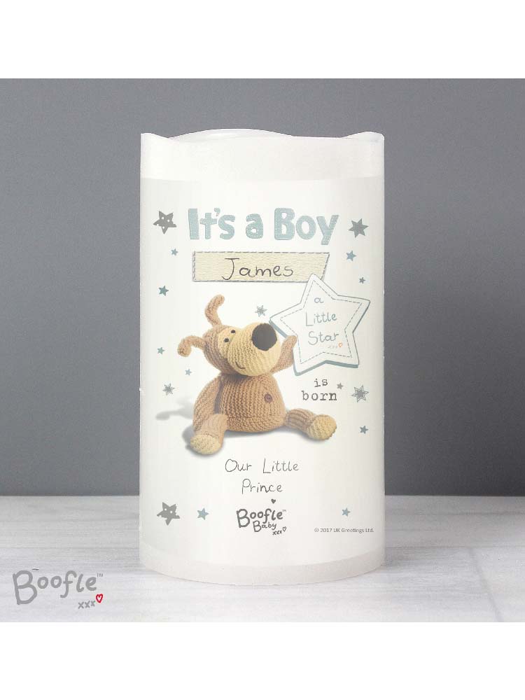 Personalised Boofle It's a Boy Nightlight LED Candle