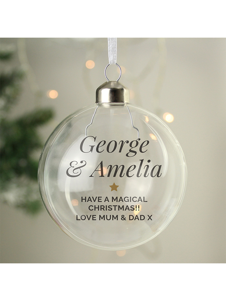 Personalised Gold Star Glass Bauble