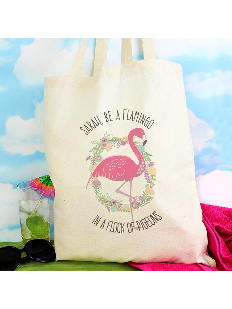 Personalised Flamingo Cotton Bag