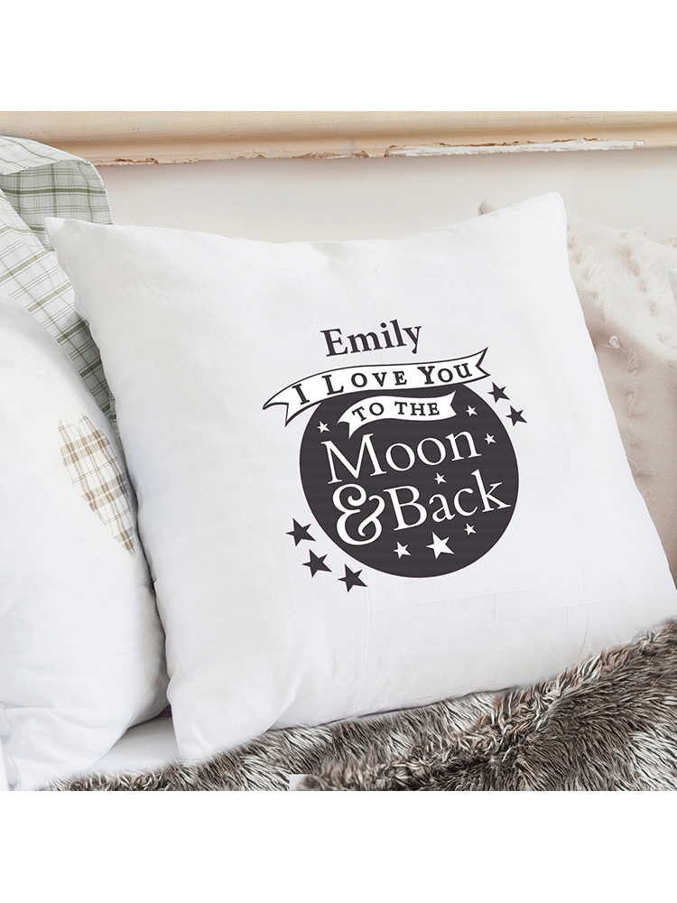 Personalised To the Moon and Back...Cream Cushion Cover