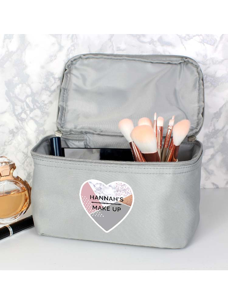 Personalised Geometric Grey Vanity Bag - Novelties (Parties) Direct Ltd