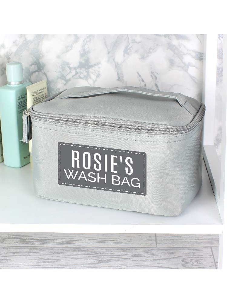 Personalised Classic Grey Vanity Bag