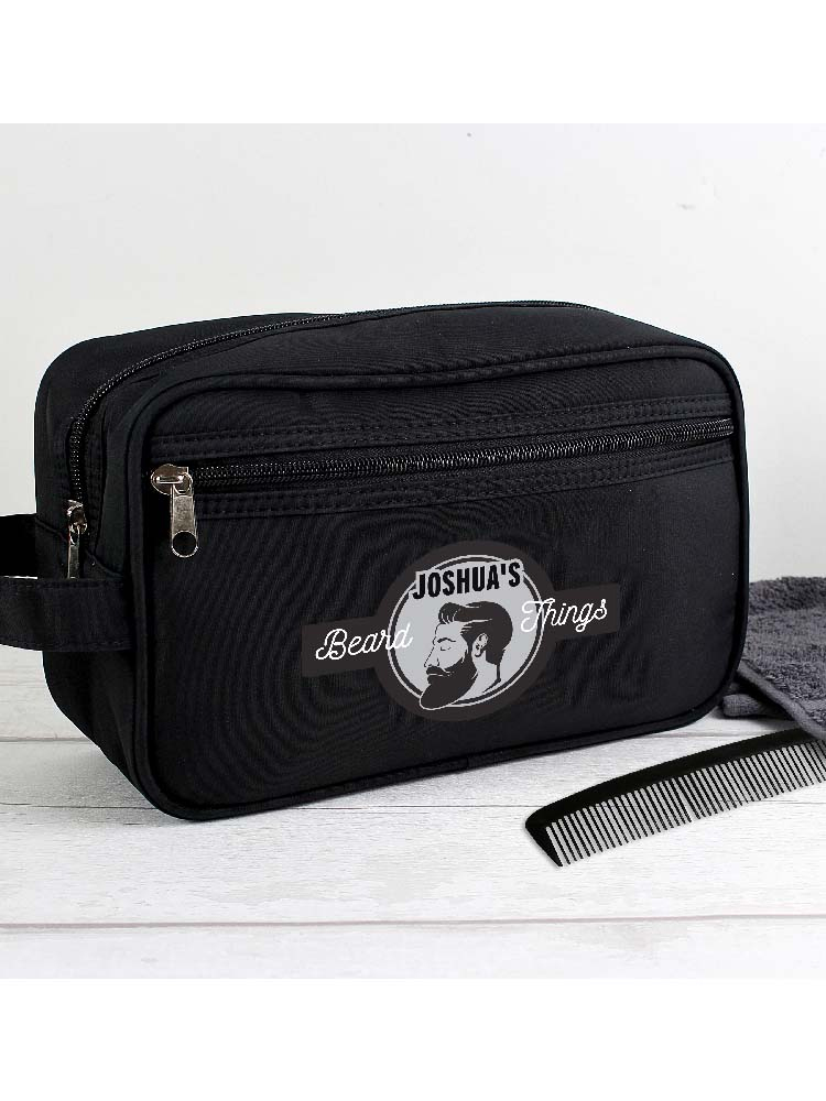 Personalised Beard Things Black Vanity Bag