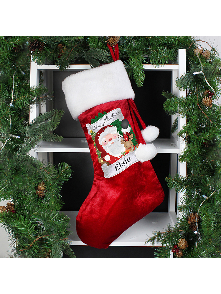 Personalised Red Christmas Santa Stocking