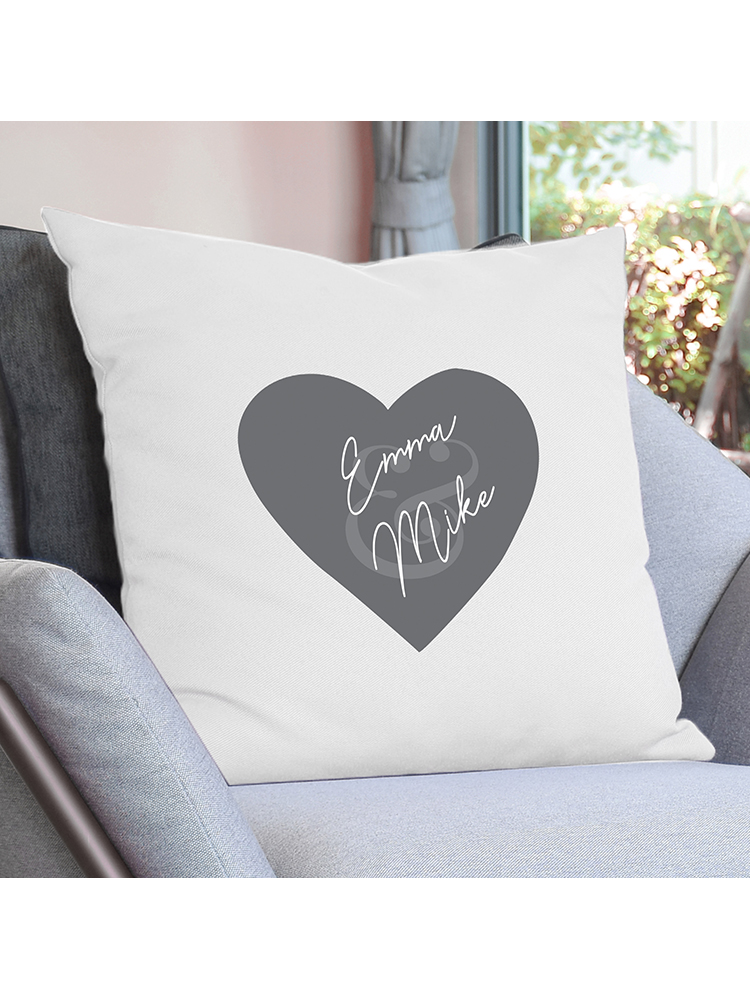 Personalised Couples Heart Cushion Cover