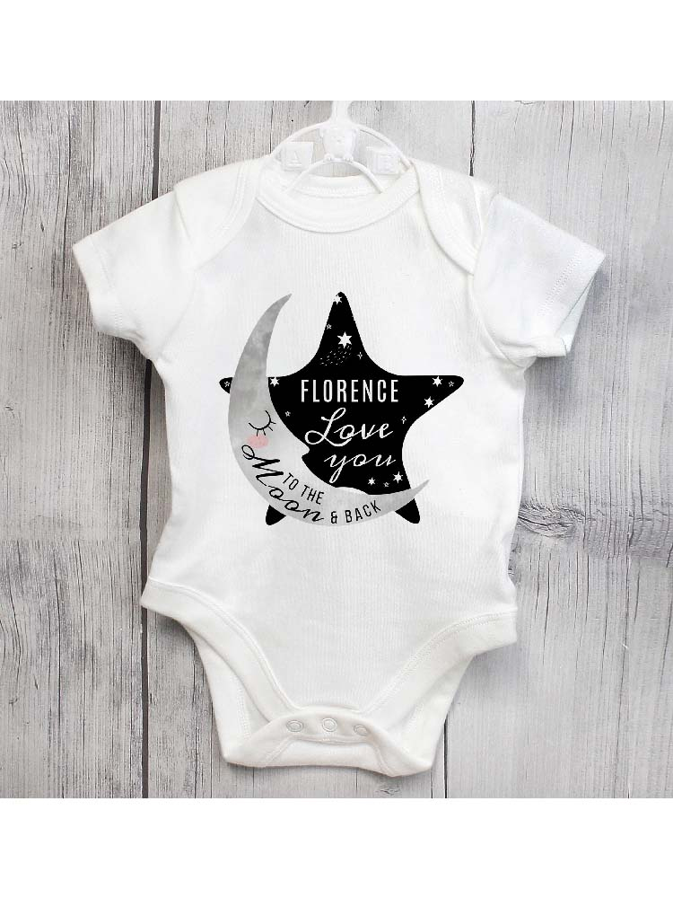 Personalised Baby To The Moon and Back 0-3 Months Baby Vest - Novelties ...