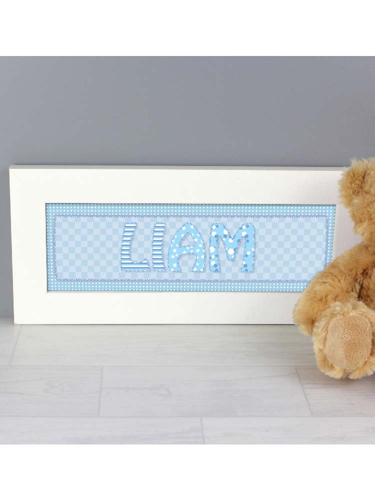 Personalised Blue Stitch Name Frame