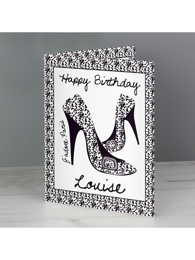 Personalised J'adore Shoe Card Personalised J'adore Shoe Card