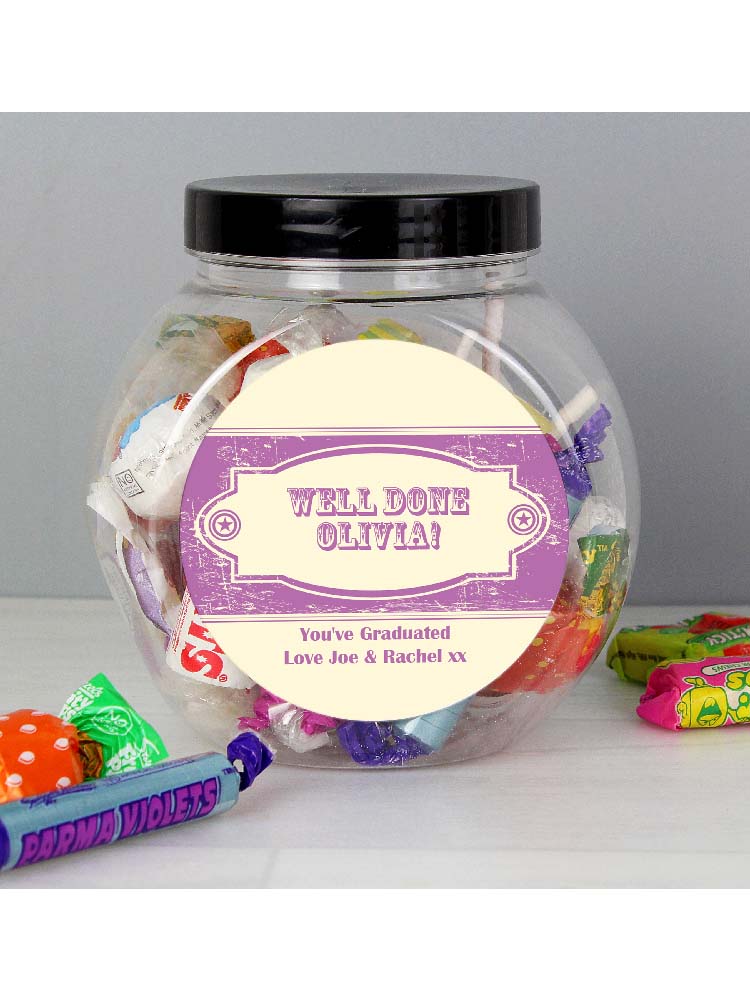 Personalised Vintage Purple Sweet Jar