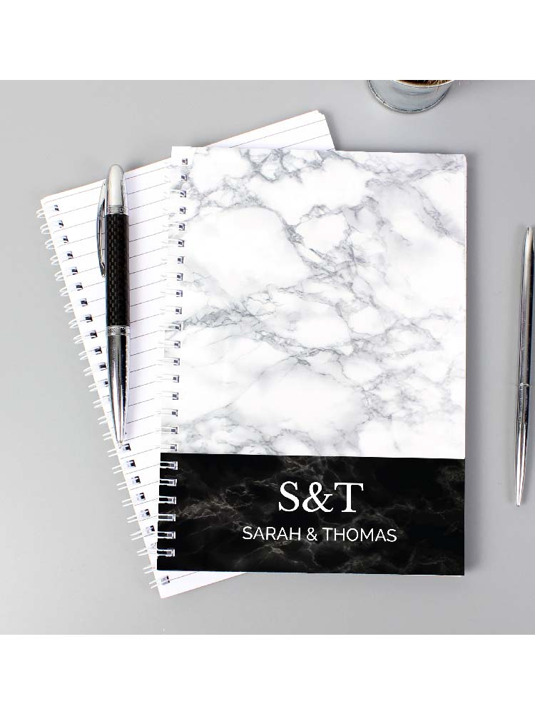 Personalised Marble Effect A5 Notebook